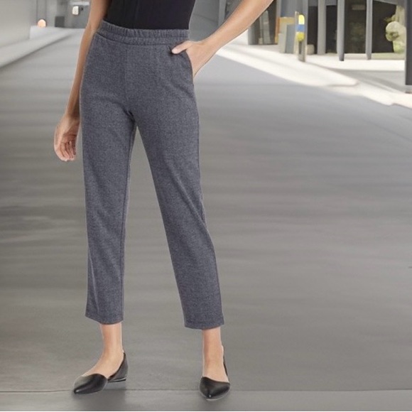 High-Rise Knit Pants Gray Sz Sm - Picture 5 of 16